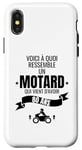 Coque pour iPhone X/XS idée cadeau pour un motard humour homme original 80 ans