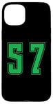 Coque pour iPhone 15 Plus Vert Numéro 57 Équipe Junior Sports Uniforme Numéroté