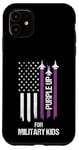 Coque pour iPhone 11 Purple Up For Military Kids Drapeau américain Enfant militaire