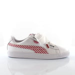 Puma Basket Heart AOP Womens White Trainers Leather (archived) - Size UK 3.5