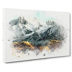 Road to the Mountains in California in Abstract Canvas Print for Living Room Bedroom Home Office Décor, Wall Art Picture Ready to Hang, 30 x 20 Inch (76 x 50 cm)