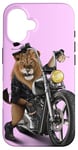 Coque pour iPhone 16 Lion Riding Classic Chopper Moto