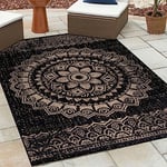 HomebyHome Tapis d'Extérieur Résistant aux Intempéries 300x400 (280 x 370 cm) Noir - Résistant aux UV, Imperméable et Léger - Idéal pour Balcon, Terrasse, Jardin et Cuisine