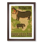 Big Box Art Vintage WPA Poster Brookfield Zoo (2) Framed Wall Art Picture Print Ready to Hang, Walnut A2 (62 x 45 cm)