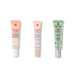 Erborian - Lot de 3 produits : 1 Crème Teintée Anti-Rougeur CC Red Correct - Vert + 1 Soin Visage Perfecteur de Peau Non Teinté - Rose + 1 Perfecteur Yeux Non Teinté - Nude - Cosmétique Coréen