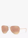 Tiffany & Co TF3066 Women's Aviator Sunglasses, Red Maroon/Gold