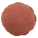 Coussin Rond Déco "Dentelle" 40cm Marron