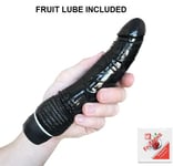 Vibrator Dildo 6 Inch G-SPOT CURVED Black Vibe Realistic Ladies Sex Toy + LUBE