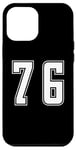 Coque pour iPhone 12 Pro Max Blanc Numéro 76 Équipe Junior Sports Uniforme Numéroté