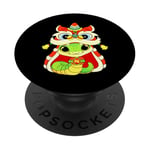 Happy Lunar Chinese New Year 2025 Cute Baby Snake Dragon PopSockets PopGrip Adhésif