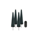 Gaveeske M. Pigg, Fjernkontroll, Led-søylelys 4-pack, Pine Green