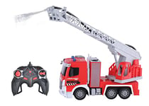 Lexibook Lexibook-RCP20 Crosslander Pro, RC Fire Truck, Camion de Pompier télécommandé, Effets Lumineux, pulvérise de l'eau, échelle rotative éléctronique, Rechargeable, RCP20, Rouge