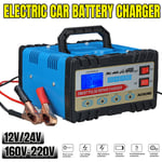 AUTSOME 12V/24V Chargeur universel de batterie de voiture électrique pour automobile et motocyclette Prise UE