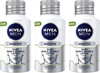 Pack of 3 NIVEA MEN Skin & Stubble Face Moisturiser for Sensitive Skin 125ml