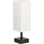 Lampe de table de chambre à coucher - lampe de chevet, veilleuse minimaliste avec abat-jour carré en tissu, lampe de table de lecture pour chambre