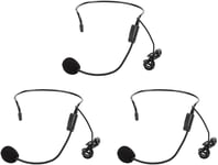 3 Pièces 3,5 mm Bouchon à vis Filaire Tête Condensateur Microphone Anti-Bruit Micro pour Guide D'achat Guide, Présentateurs.[G304]