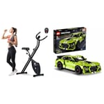 EVOLAND Exercise Bike, Fitness Bike with LCD Display and 8-Level Adjustable Magnetic Resistance & LEGO 42138 Technic Ford Mustang Shelby GT500 Set, Pull Back Drag Toy Race Car Model Building Kit