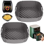 YQL Silicone Air Fryer Liner, 2pcs 8 inch Square Air Fryer Liners Reusable Air Fryer Basket Air Fryer Accessories for Cosori 4.7L-5.5L,Tefal,Instant Vortex,Ninja Speedi,Philips and Air Fryer Oven