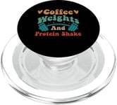 Poids de café vintage et shake protéiné drôle sarcastique gym PopSockets PopGrip pour MagSafe