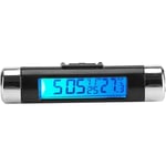 Ccykxa - Thermomètre-horloge numérique à pince pour voiture Mini horloge pour voiture avec écran lcd rétroéclairé pour camions et voitures