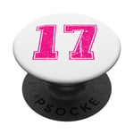 Numéro vintage #17 Numéro universitaire de sport PopSockets PopGrip Interchangeable