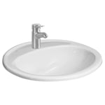 Jika Ibon - Lavabo encastré 52x41 cm, avec trop-plein, trou pour robinetterie, blanc H8130100001041