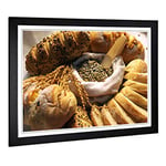 Big Box Art Framed Print of Bakery Bread Design | Wall Art Picture | Home Decor for Kitchen, Living, Dining Room, Lounge, Bedroom, Hallway, Office, Black, A2 / 24.5x18 Inch / 62x45cm