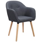 WOLTU 1x Chaise de Salle à Manger, Moderne Chaise de Cuisine, Fauteuil scandinave, Chaise Coiffeuse, pour Salle de Séjour, Chambre à Coucher, Cuisine, en Lin et Bois Massif Gris Foncé BH94dgr-1