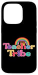 Coque pour iPhone 14 Pro Livres arc-en-ciel colorés Teacher Tribe