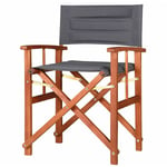 Chaise pliante de jardin en bois d'Eucalyptus fsc® chaise metteur en scène intérieur extérieur terrasse balcon Anthracite - Casaria