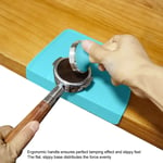 (Blue)Coffee Powder Press With Wooden Handle Silicone Mat Easy To Clean Fine