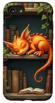 Coque pour iPhone SE (2020) / 7 / 8 Amateur de livres Cute Dragon Books Cottagecore Flower Bookworm