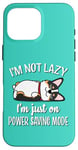 Coque pour iPhone 16 Pro Max Funny Kawaii Lazy Power Saving Black Tricolor Corgi Lover