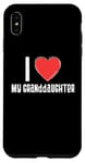 Coque pour iPhone XS Max Coeur Rouge Famille Assortie I Love my Granddaughter