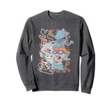 Rugrats Running From Reptar Tommy & Chuckie Retro Poster Sweatshirt