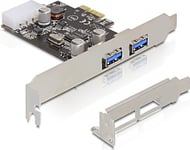 PCIe x1 card, USB 3.0, 2xTyp A ports (2 ext), molex power