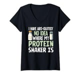 Womens I Have Abs-olutely No Idea Where My Protein Shaker Is V-Neck T-Shirt