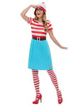 Smiffys Where's Wally? Wenda Costume, Red & White with Dress, Hat & Glasses, Officially Licensed Where's Wally Fancy Dress Costume, Perfect for a Themed Parties or Halloween