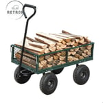 Brouette - Chariot de jardin remoques de jardin facilitent le transport du bois de chauffage vert 94x49.5x102cm