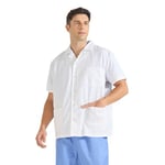 Misemiya - Blouse Blanche Chimie Unisexe - Blouse medicale Homme - Blouse Laboratoire Homme - Blouse de Travail Femme Q816 - Medium, Blanc