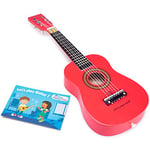 New Classic Toys Instrument débutants Guitare avec Le Livre de Musique-Rouge, 10341