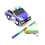 Nislai® Pinata Voiture de Police Set | Pinata Anniversaire Garcon | Idéal pour la fête du Voiture de Police | Cadeau de Anniversaire | Jeu de Pinata | INCL. bâton et Masque | Environ. 40x23x10 cm