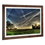 Big Box Art Framed Print of Landscape Cloudy Dawn Design | Wall Art Picture | Home Decor for Kitchen, Living, Dining Room, Lounge, Bedroom, Hallway, Office, Walnut, A2 / 24.5x18 Inch / 62x45cm