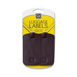 Go Travel Case I.D Luggage Label Tags PU Black Suitcase / Travel Bag 2 Pack