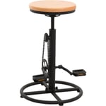 Tabouret de bar x1 chaise de comptoir avec repose-pieds rotatif réglable en hauteur design de vélo industriel en métal et bois massif naturel TDB04089