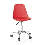 hjh OFFICE Chaise de Bureau pour Enfant Fancy II Chaise d'étude pivotante sans accoudoirs, Siège à roulettes avec Hauteur réglable, Rouge 742013