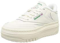 Reebok Women's Club C Extra Sneaker, Chalk/Chalk/Glen Green, 8.5 UK