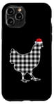 Coque pour iPhone 11 Pro Chemise de Noël poulet noir et blanc Buffalo Plaid Pyjama