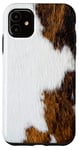 Coque pour iPhone 11 Vache Marron Western Highland Amoureux de la vache Cuir de vache Marron