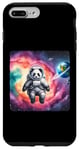 Coque pour iPhone 7 Plus/8 Plus Astronaute Panda flottant dans l'espace avec nébuleuse. Suit Planet